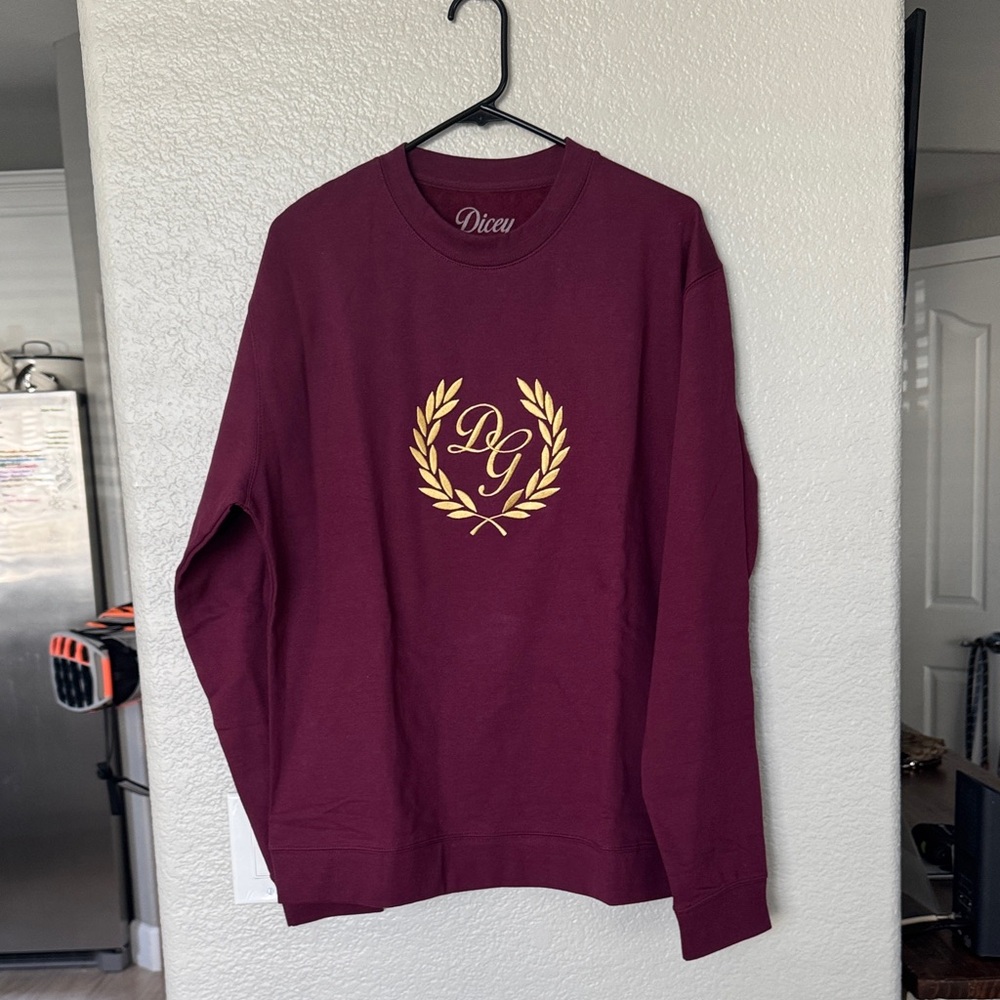 Dicey Golf Maroon Crewneck Sweater - Size Large - Brand New